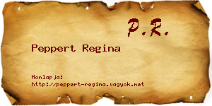 Peppert Regina névjegykártya
